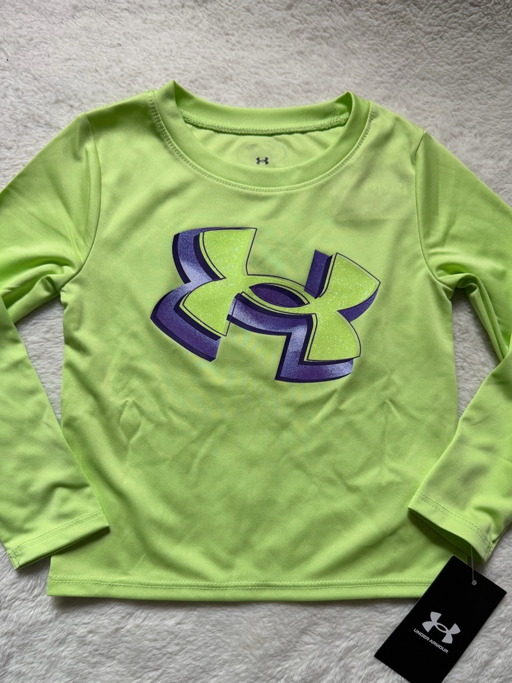 Under Armour Neon Lime & Purple Long Sleeve Performance Tee